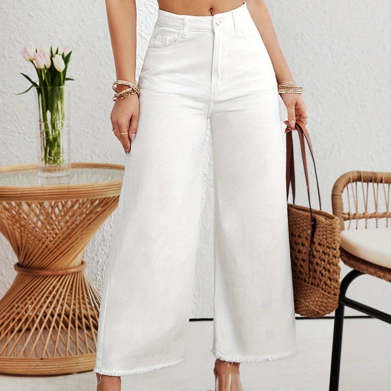 Hoge Taille Straight-Leg Damesjeans