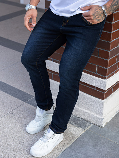 Heren Classic Stretch Denim Jeans - Blauwe Urban Klassieker