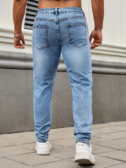 Heren Streetwear Denim Harem Pants - Lichtblauwe Urban Knots