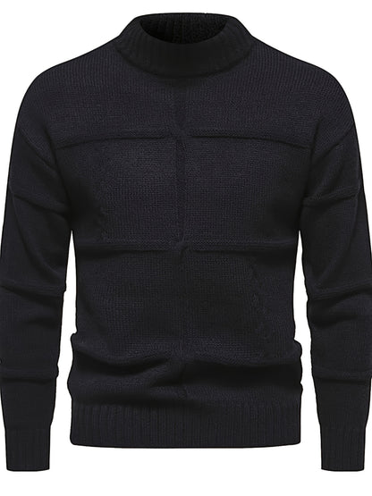 Casual Crew Neck Sweater - Cable-Knit