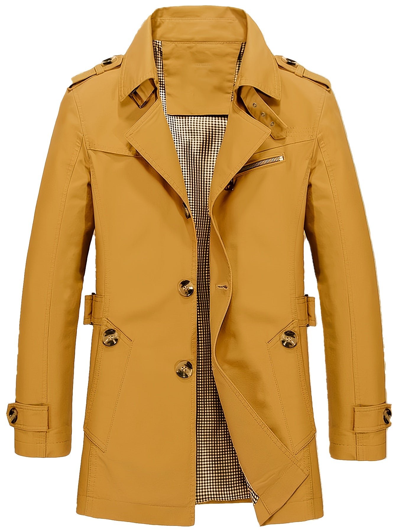 Unisex Classic Single-Breasted Trenchcoat - Tijdloos Olijfgroen