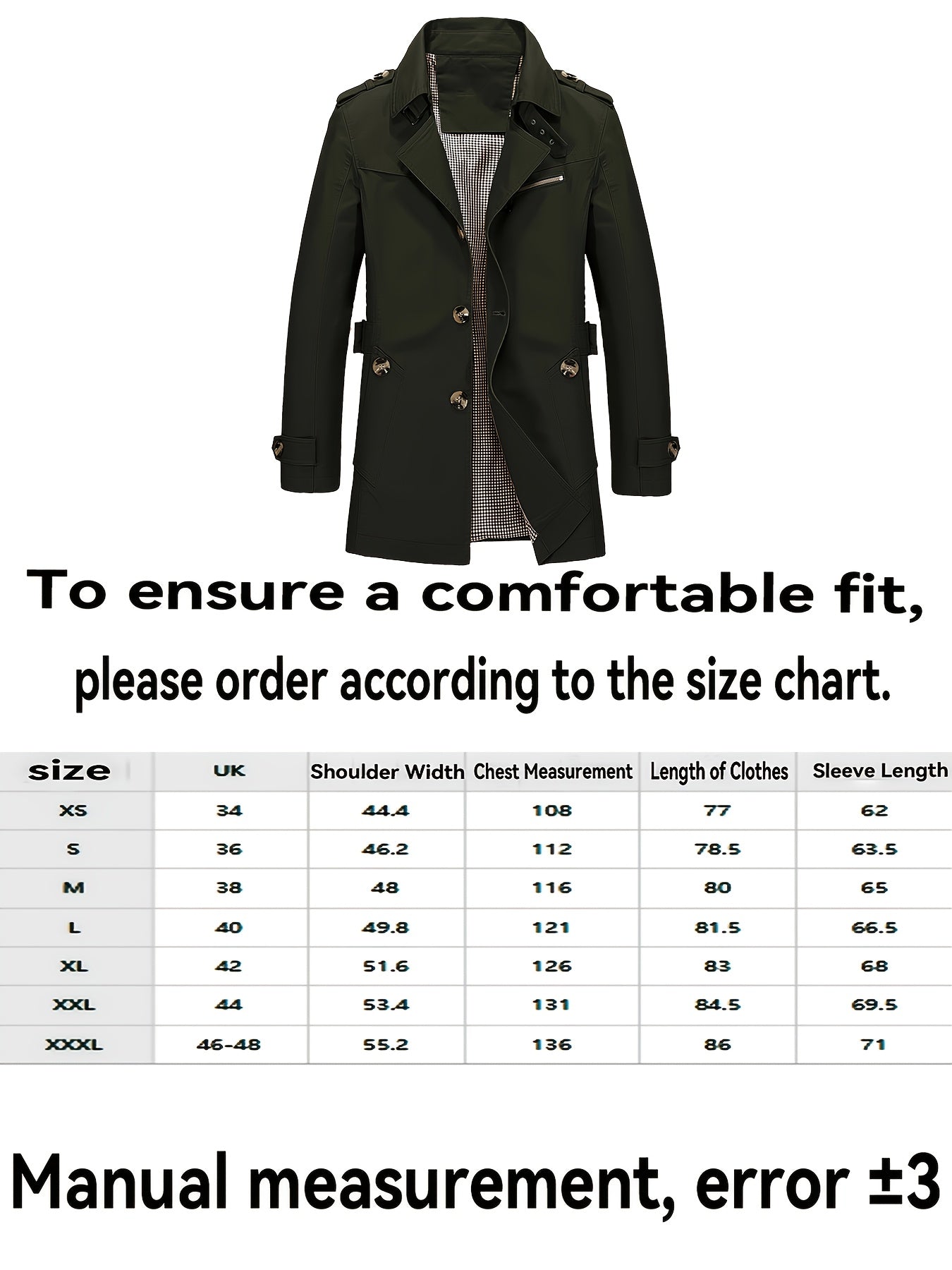 Unisex Classic Single-Breasted Trenchcoat - Tijdloos Olijfgroen