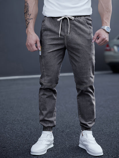 Heren Casual Jogger Jeans - Relaxte Washed Blauw