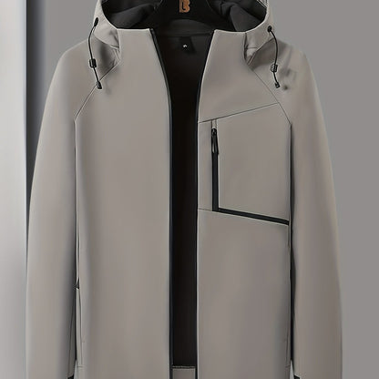 Heren Winddichte Fleece-Gevoerde Hoodie - Zwarte Outdoor Allure