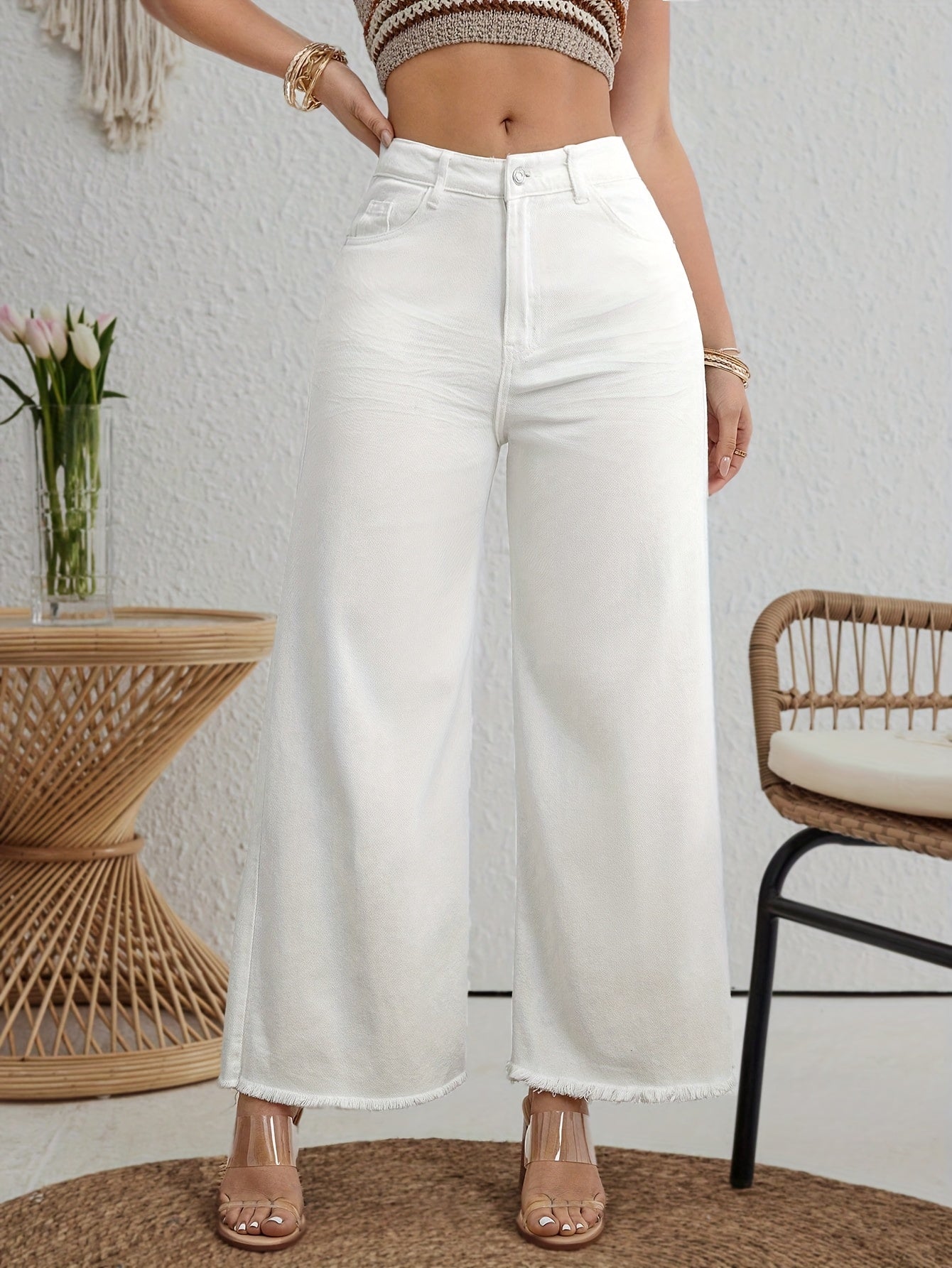 Hoge Taille Straight-Leg Damesjeans