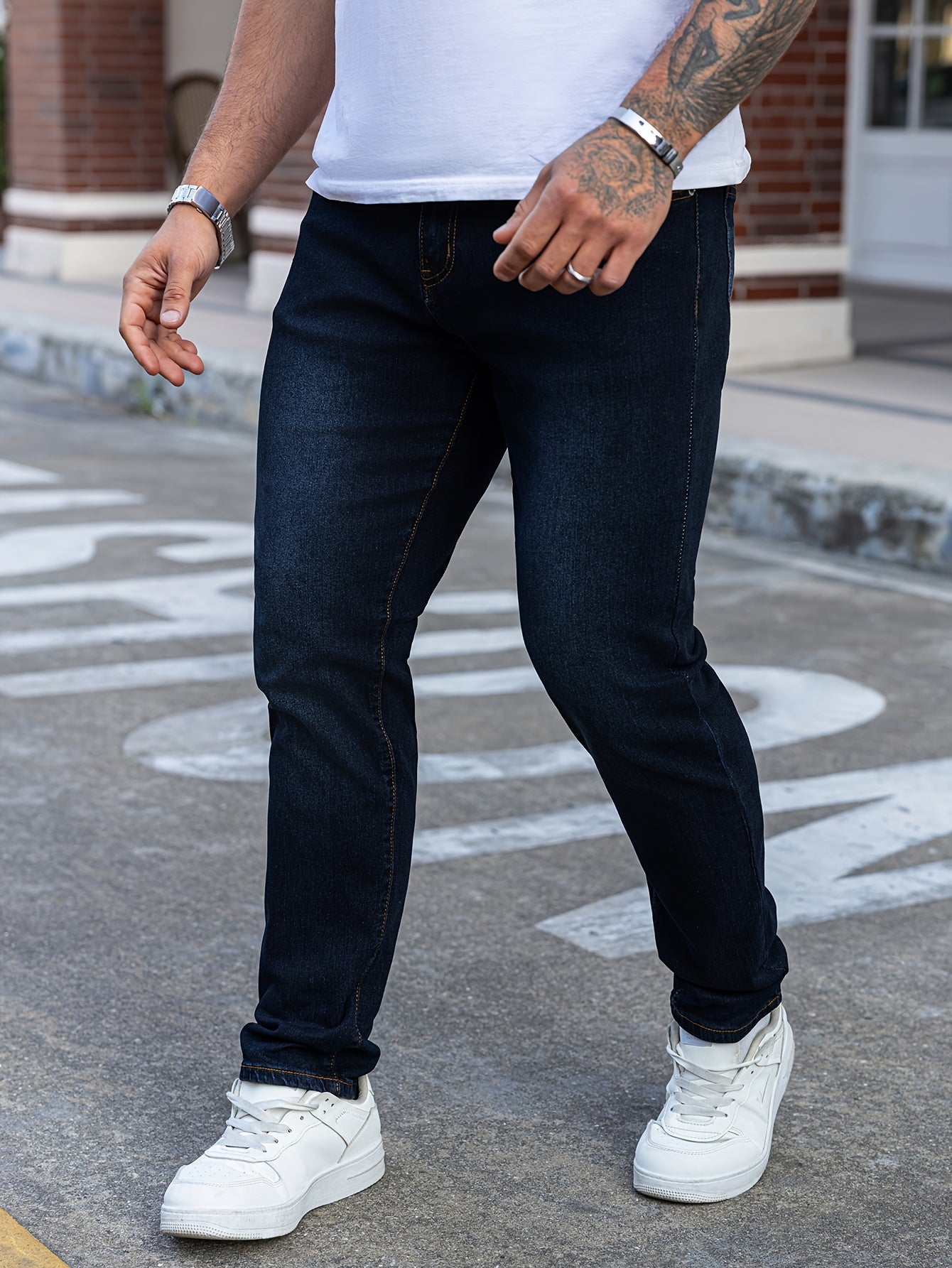 Heren Classic Stretch Denim Jeans - Blauwe Urban Klassieker