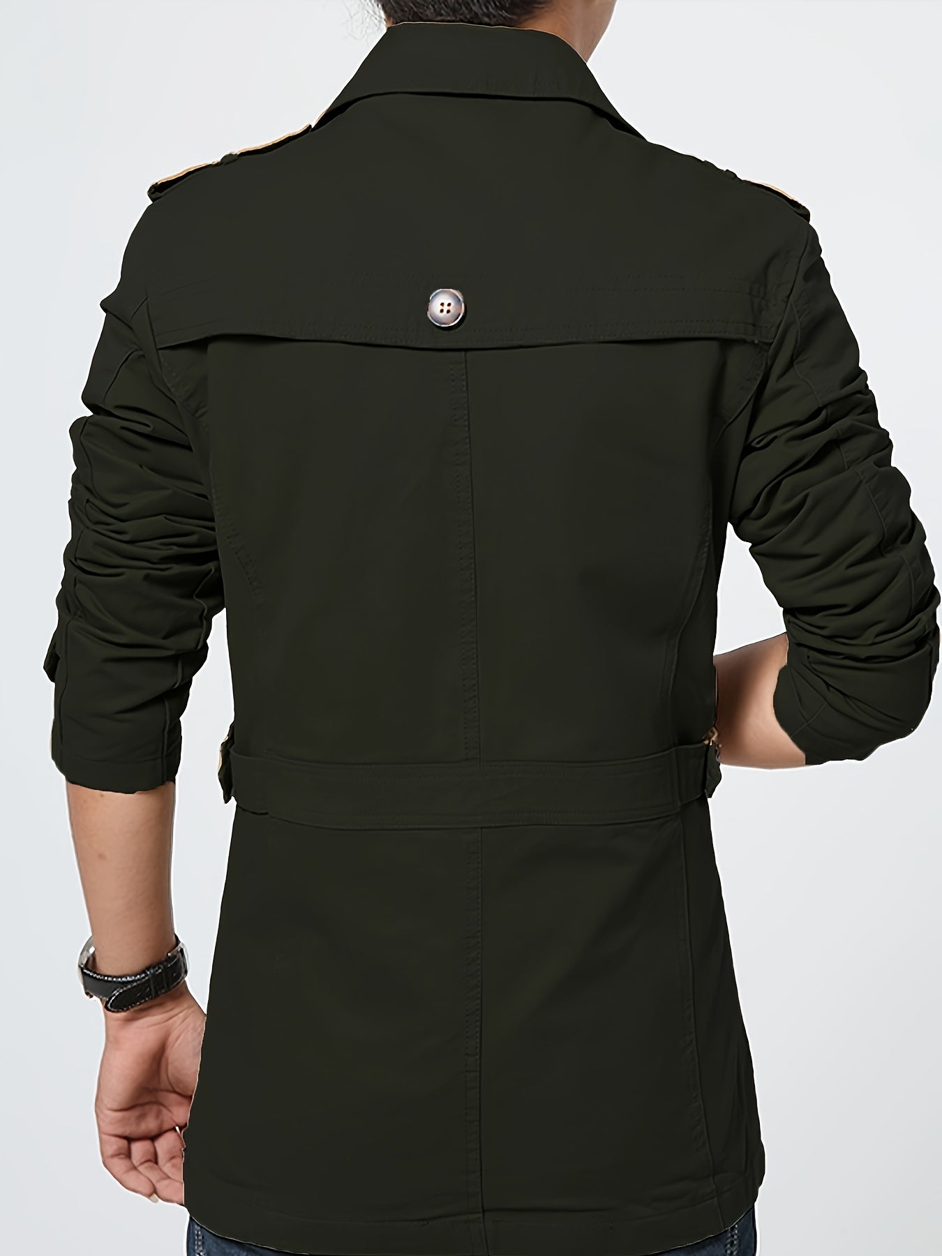 Unisex Classic Single-Breasted Trenchcoat - Tijdloos Olijfgroen