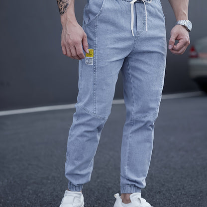 Heren Casual Jogger Jeans - Relaxte Washed Blauw