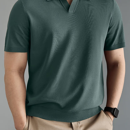 Rayon Short Sleeve Polo Shirt - Zomerse Goose Neck