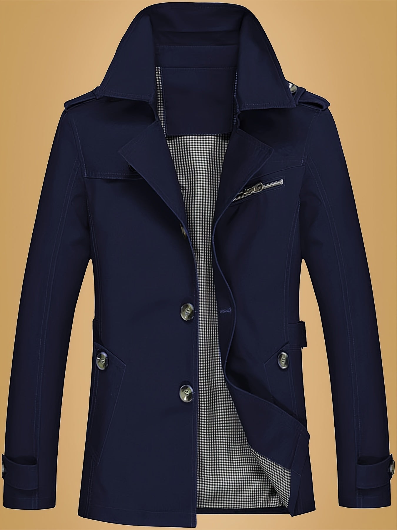 Unisex Classic Single-Breasted Trenchcoat - Tijdloos Olijfgroen