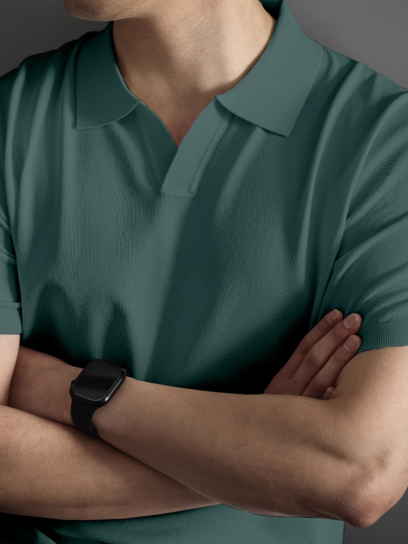 Rayon Short Sleeve Polo Shirt - Zomerse Goose Neck