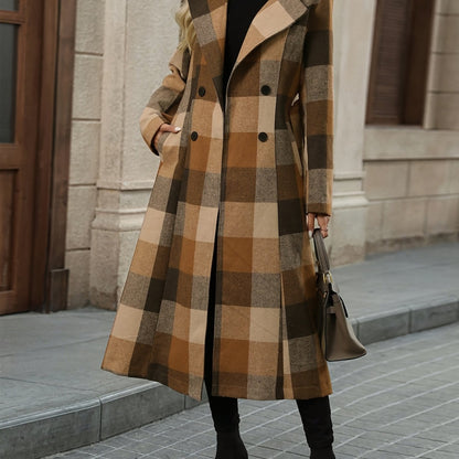 Geruite Asymmetrische Trenchcoat