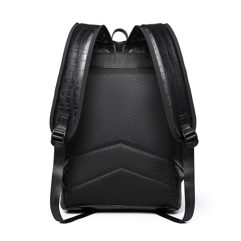 Zwarte Unisex Crocodile Textuur Rugzak