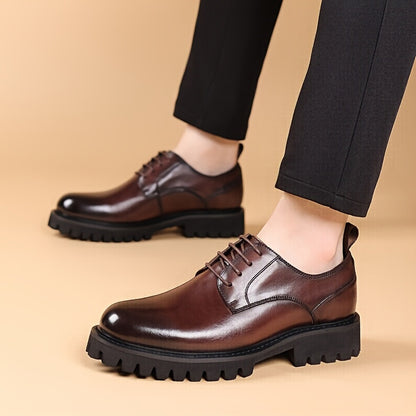 Heren Casual Leren Lace-Up Schoenen - Klassiek Bruin