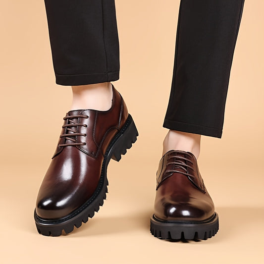 Heren Casual Leren Lace-Up Schoenen - Klassiek Bruin