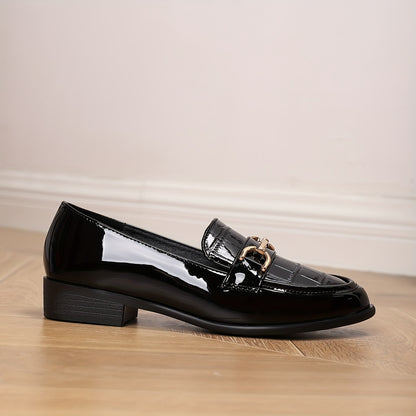Dames Flat Metal Buckle Loafers