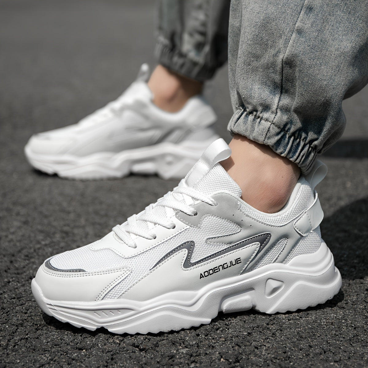 Heren Lichtgewicht Platform Sneakers - Urban Stride Zwart