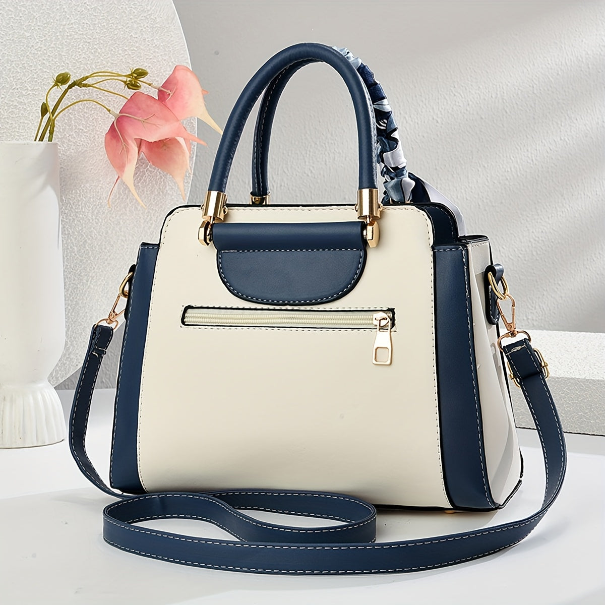 DZY Florale Navy Handtas