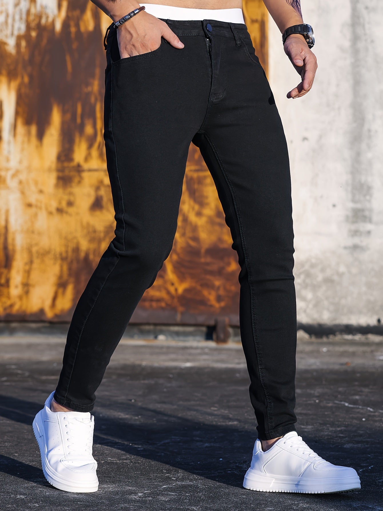 Cotton Blend Casual Skinny Jeans