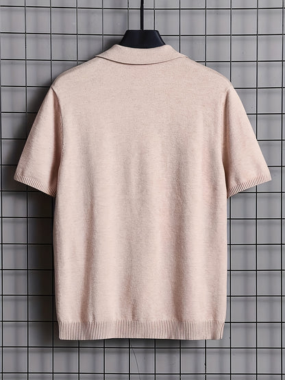 Rayon Short Sleeve Polo Shirt - Zomerse Goose Neck