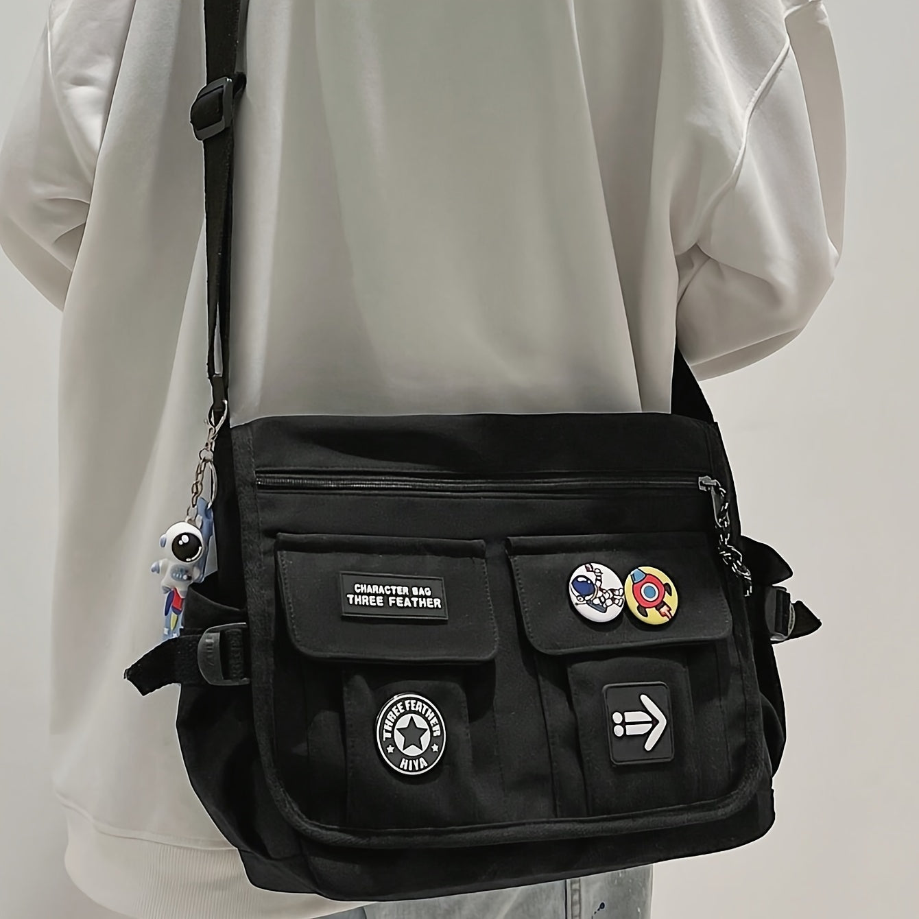 Nylon Messenger Sling Bag