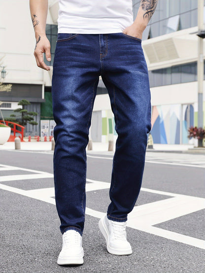 Heren Streetwear Denim Harem Pants - Lichtblauwe Urban Knots