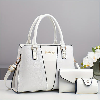 Elegante Handtas Krokodill Set