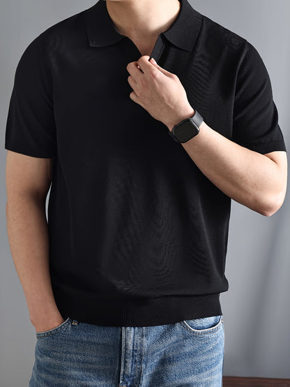 Rayon Short Sleeve Polo Shirt - Zomerse Goose Neck