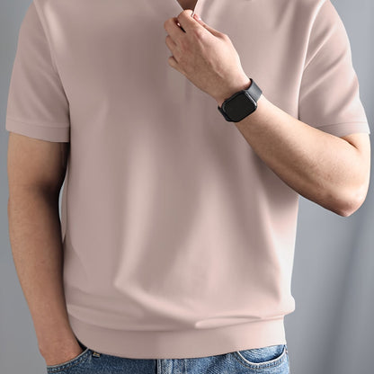 Rayon Short Sleeve Polo Shirt - Zomerse Goose Neck