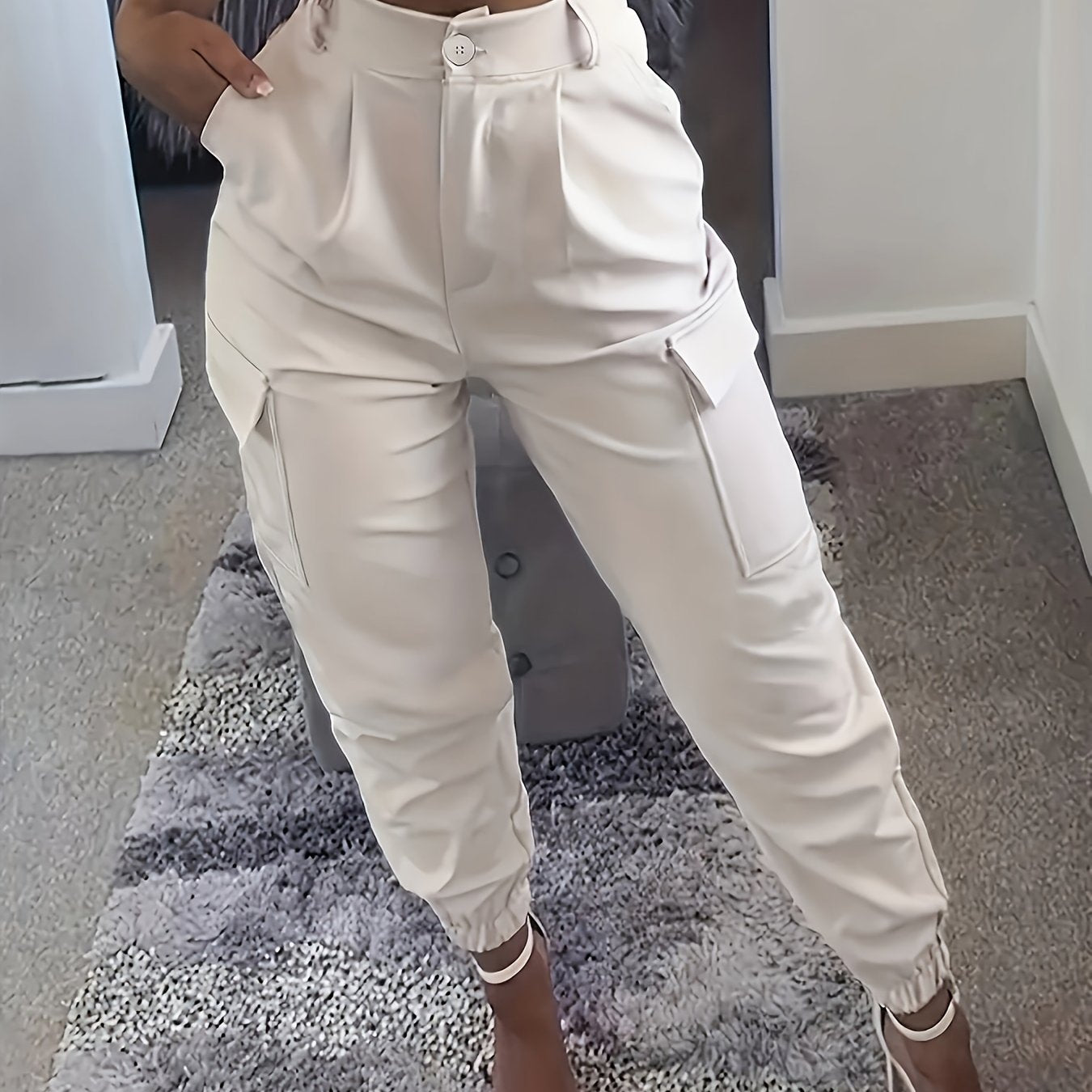 Witte Slim-Fit Cargo Broek