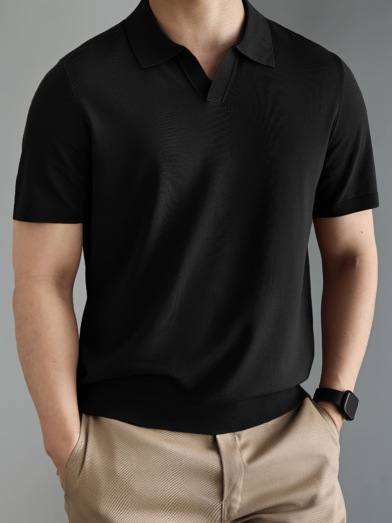 Rayon Short Sleeve Polo Shirt - Zomerse Goose Neck