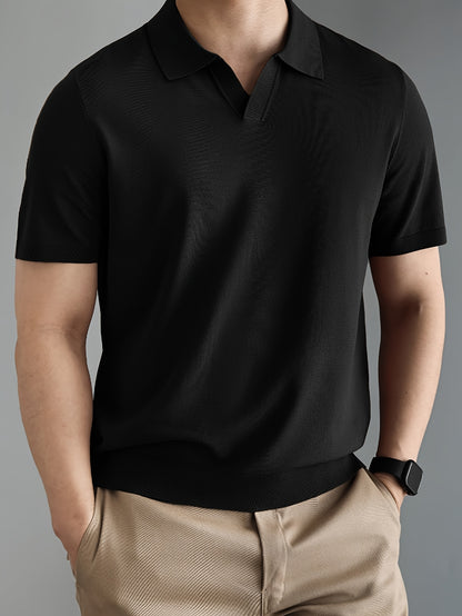 Rayon Short Sleeve Polo Shirt - Zomerse Goose Neck