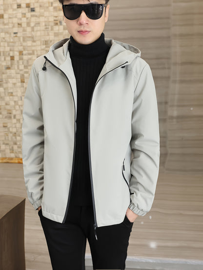 Heren Hooded Windbreaker - Zwarte Urban Edge