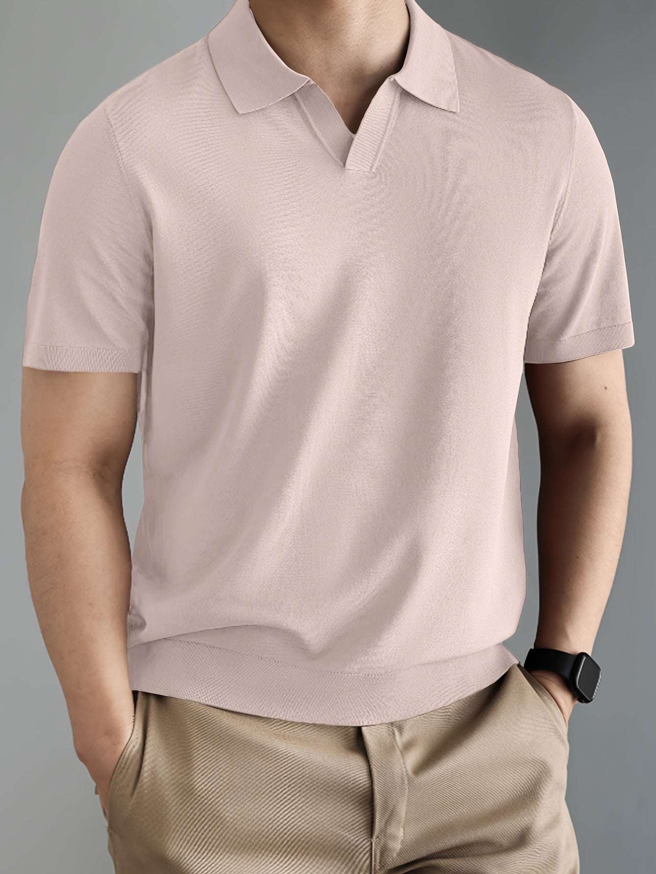 Rayon Short Sleeve Polo Shirt - Zomerse Goose Neck