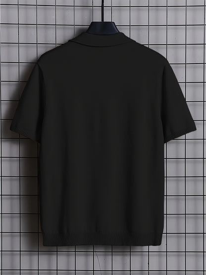 Rayon Short Sleeve Polo Shirt - Zomerse Goose Neck