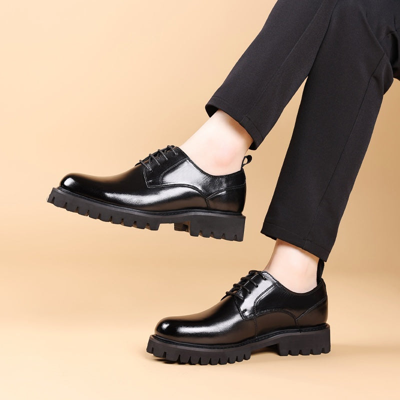 Heren Casual Leren Lace-Up Schoenen - Klassiek Bruin