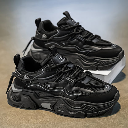 AOPLUS Heren Low-Top Cross-Training Sneakers - Zwart-Wit Dynamiek