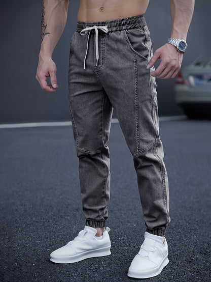 Heren Casual Jogger Jeans - Relaxte Washed Blauw