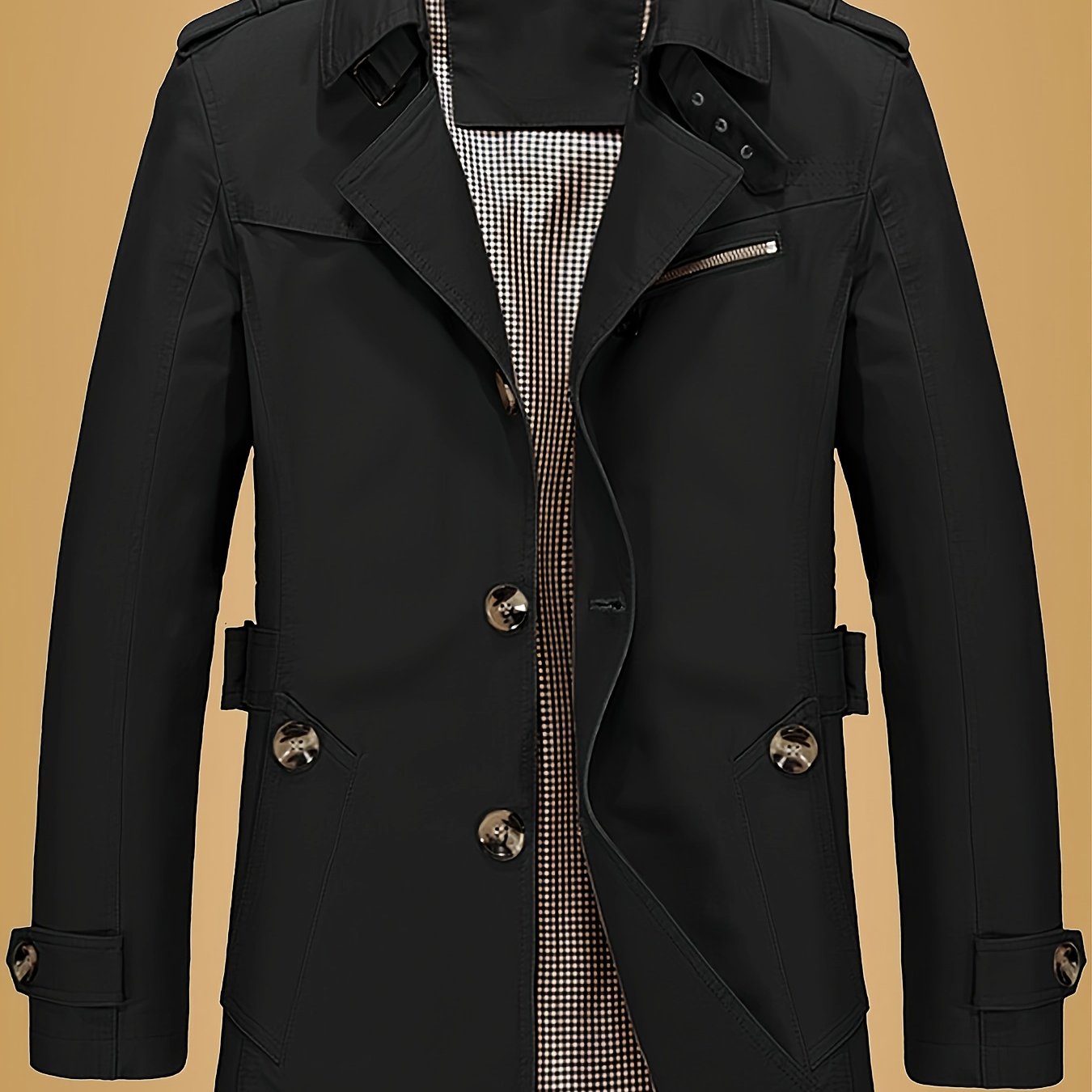 Unisex Classic Single-Breasted Trenchcoat - Tijdloos Olijfgroen