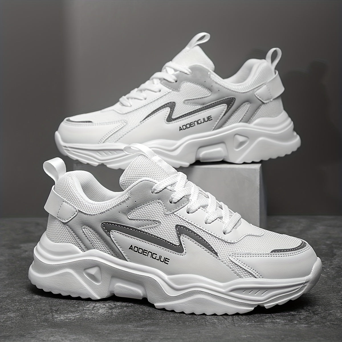 Heren Lichtgewicht Platform Sneakers - Urban Stride Zwart