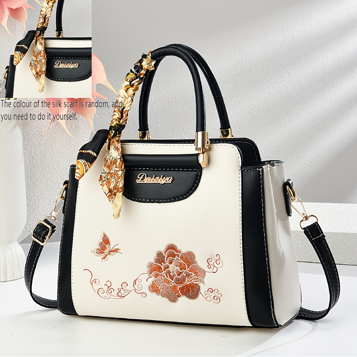 DZY Florale Navy Handtas