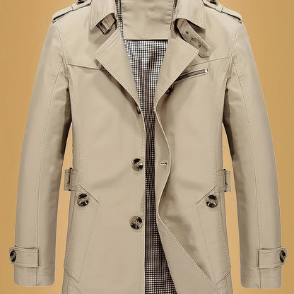 Unisex Classic Single-Breasted Trenchcoat - Tijdloos Olijfgroen