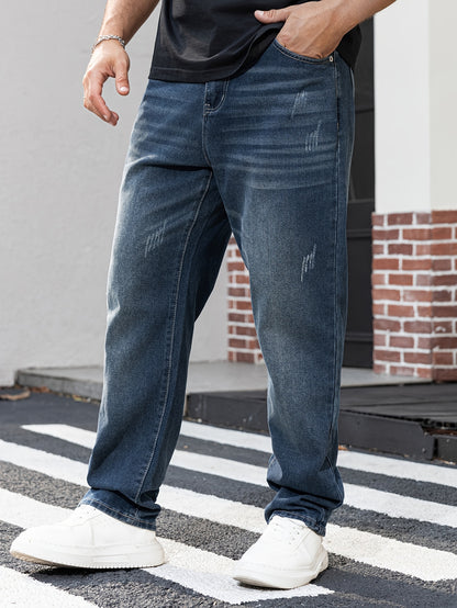 Heren Casual Washed Denim Jeans - Tijdloos Blauw