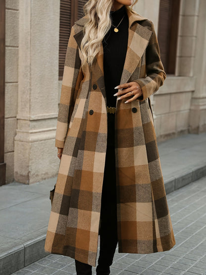 Geruite Asymmetrische Trenchcoat