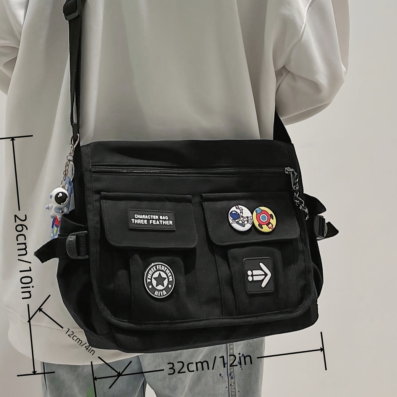 Nylon Messenger Sling Bag