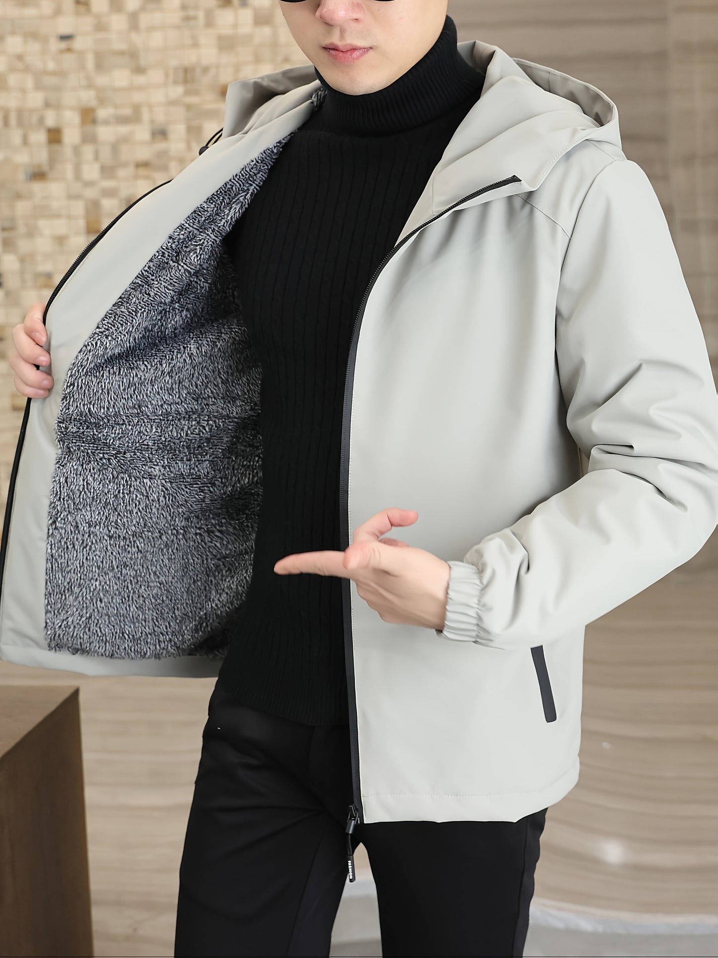 Heren Hooded Windbreaker - Zwarte Urban Edge