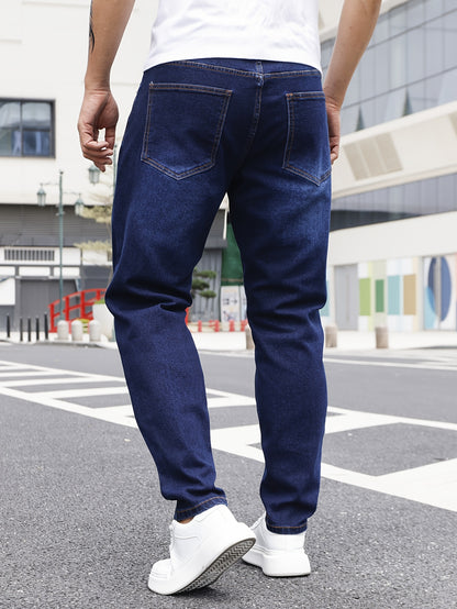 Heren Streetwear Denim Harem Pants - Lichtblauwe Urban Knots