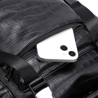 Zwarte Unisex Crocodile Textuur Rugzak