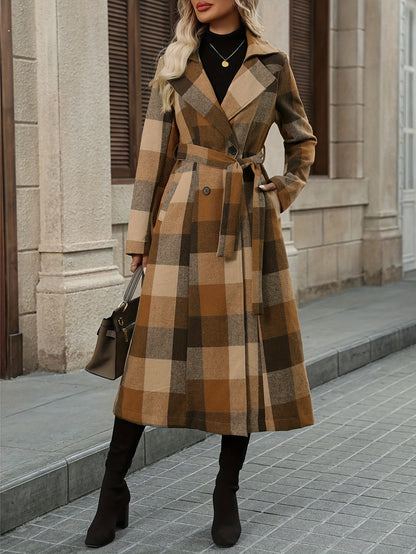 Geruite Asymmetrische Trenchcoat