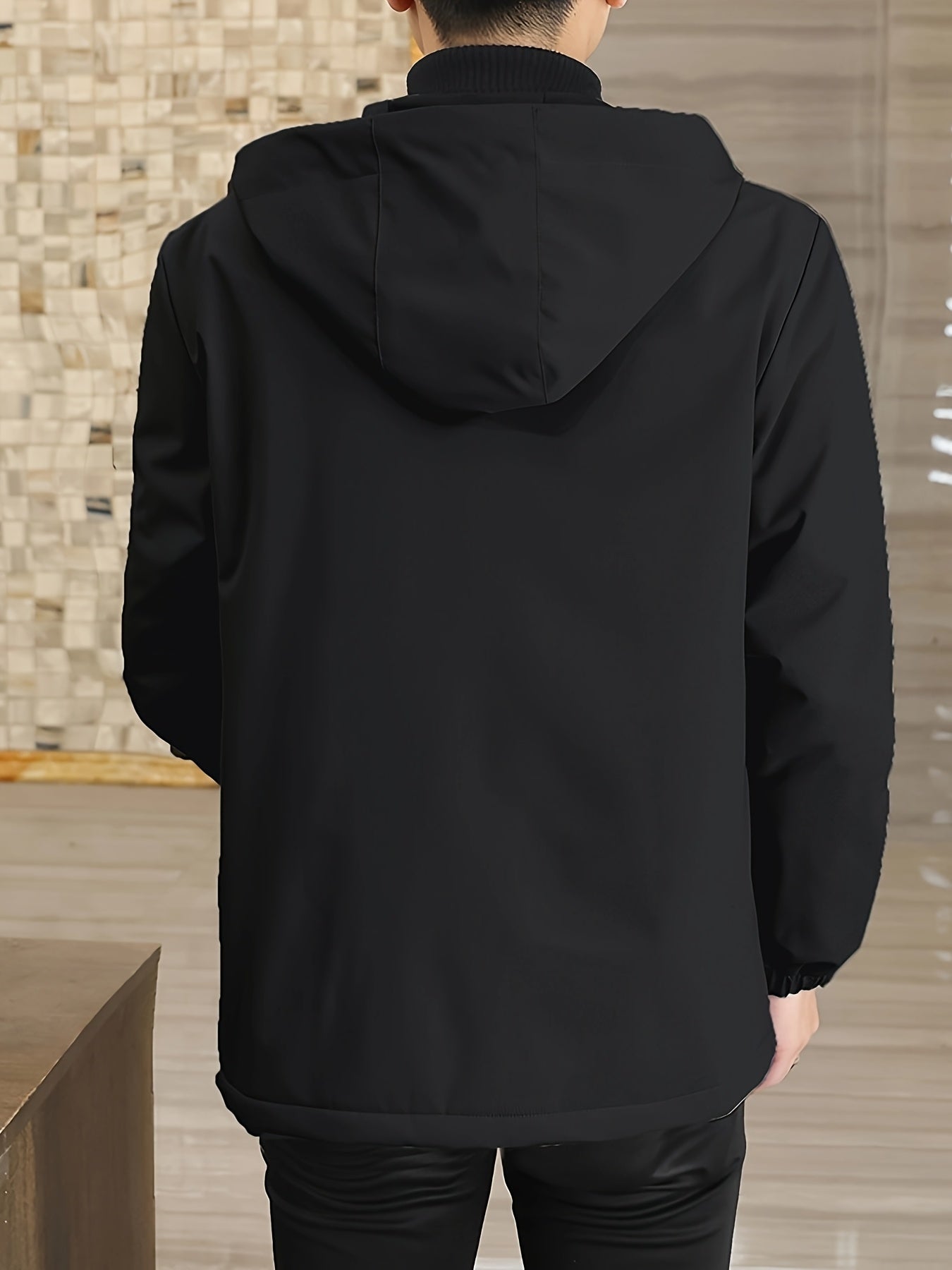 Heren Hooded Windbreaker - Zwarte Urban Edge